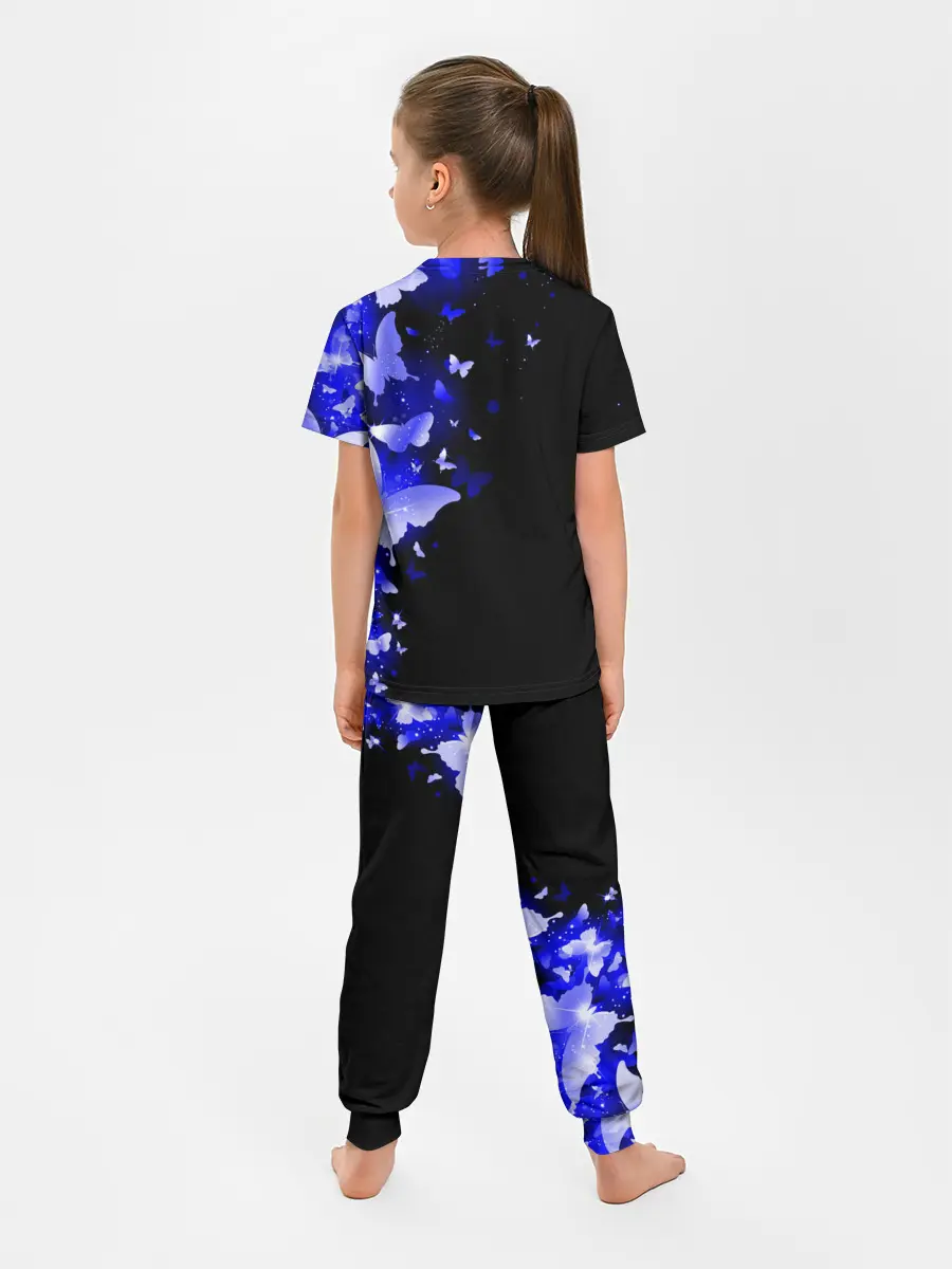 Детская пижама с брюками / СИНИЕ БАБОЧКИ
