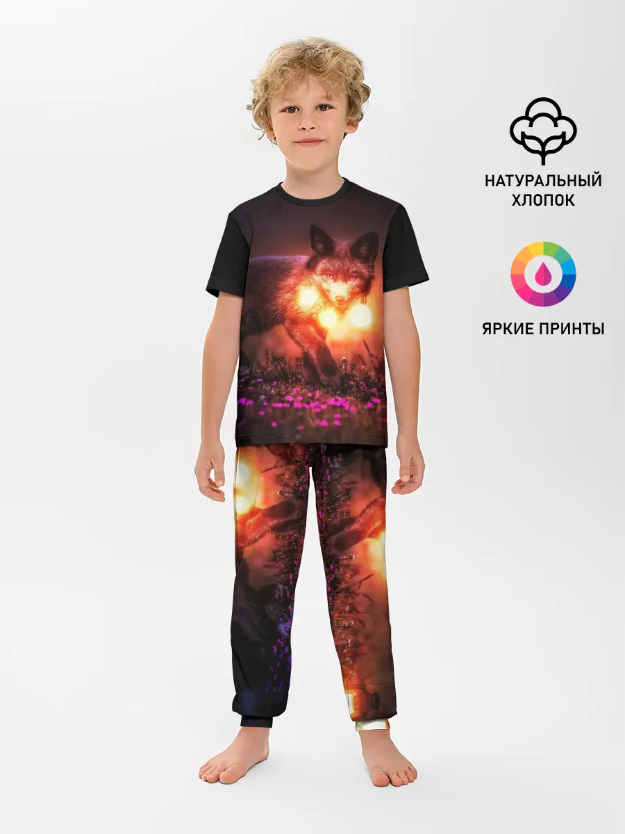 Детская пижама с брюками / Лисица с фонариками