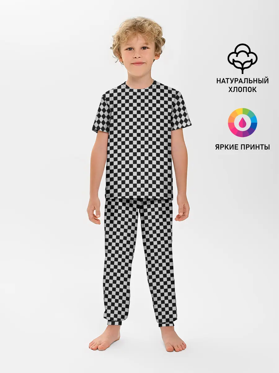 Детская пижама с брюками / Checkerboard Color