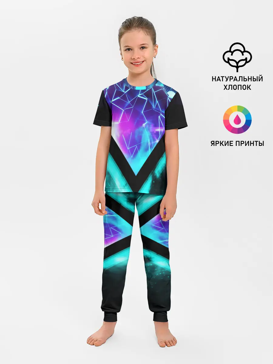 Детская пижама с брюками / NEON GEOMETRY