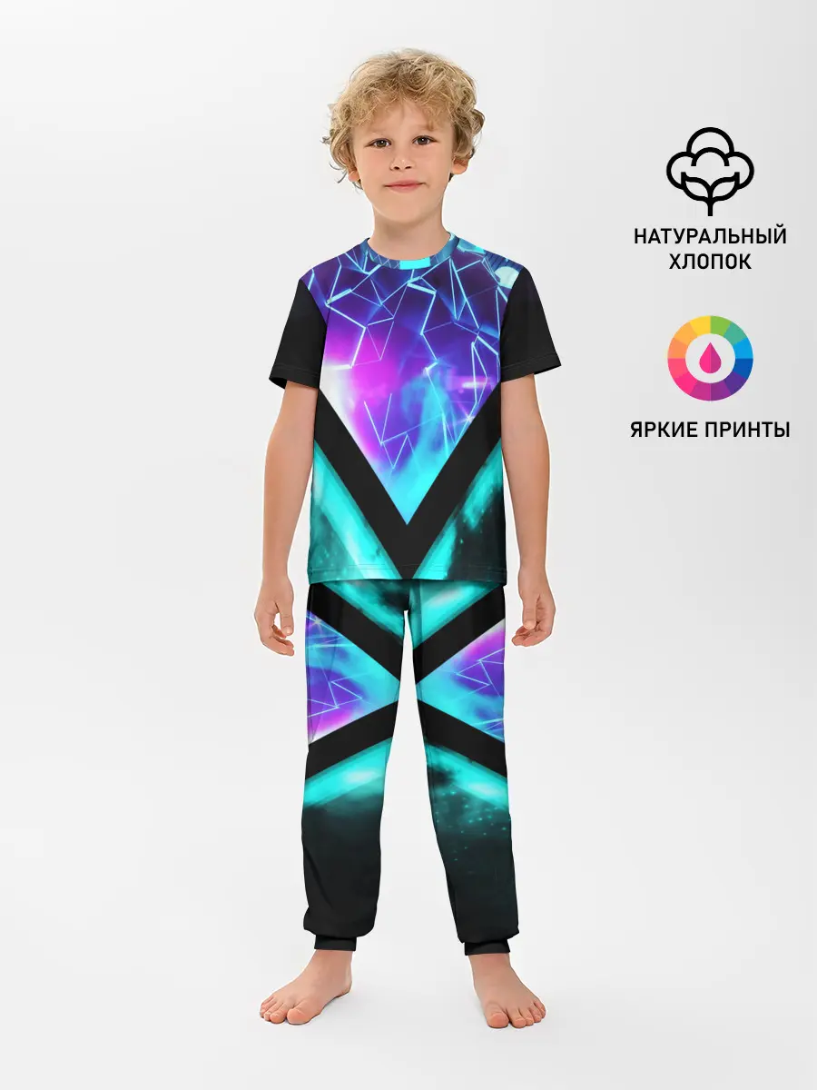 Детская пижама с брюками / NEON GEOMETRY