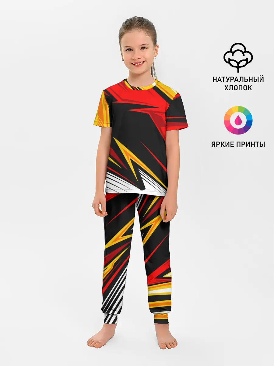 Детская пижама с брюками / КРАСНО-ЖЕЛТЫЙ СПОРТ | SPORT