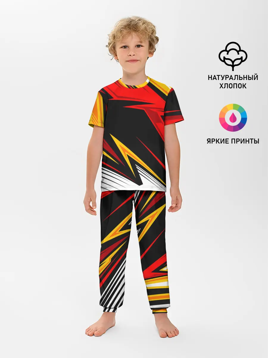 Детская пижама с брюками / КРАСНО-ЖЕЛТЫЙ СПОРТ | SPORT