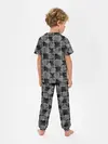 Детская пижама с брюками / Черно-серый клетчатый узор