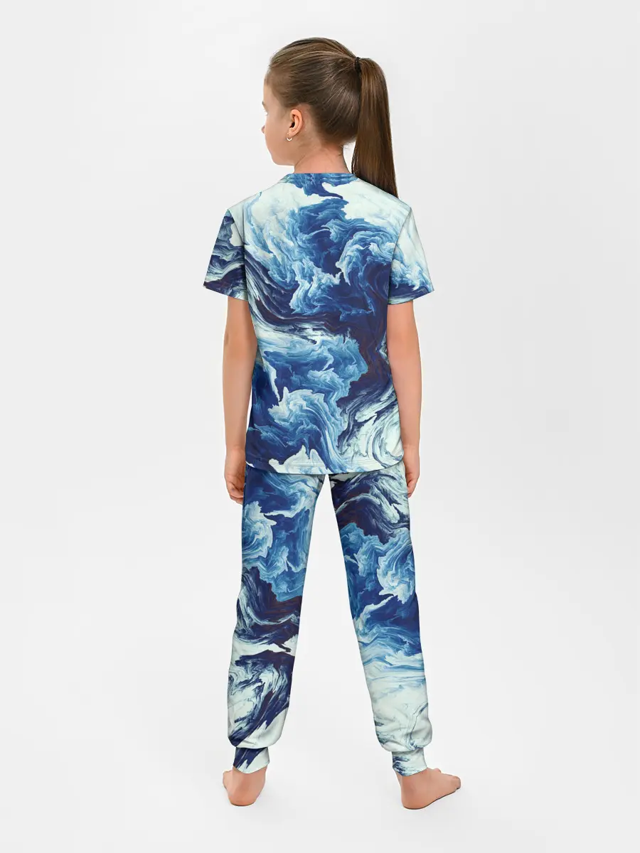 Детская пижама с брюками / Абстракция смешивание разводы