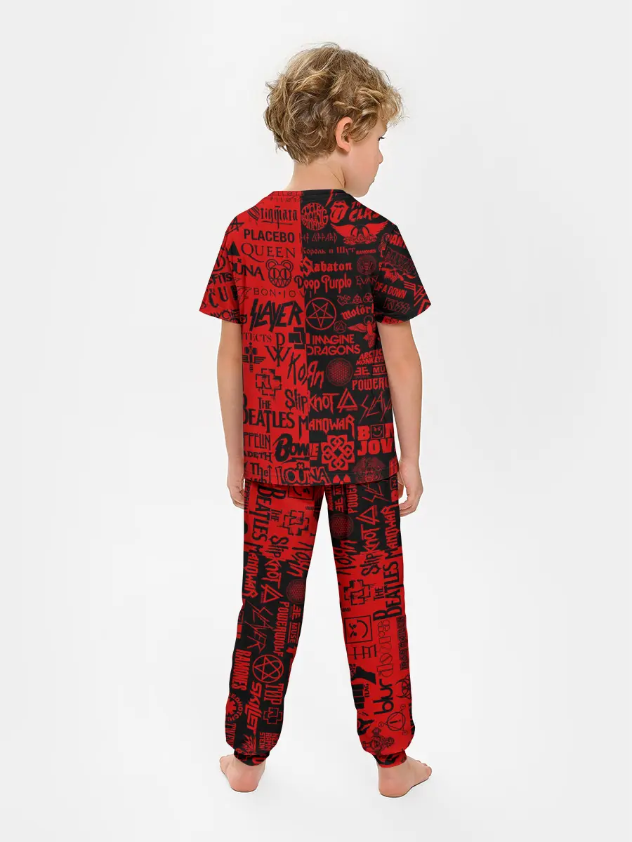 Детская пижама с брюками / ЛОГОТИПЫ РОК ГРУПП | ROCK