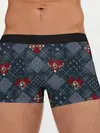 Мужские трусы боксеры / Синий джинсовый плед