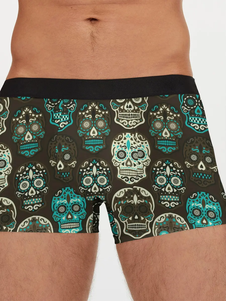 Мужские трусы боксеры / Черепа с узорами