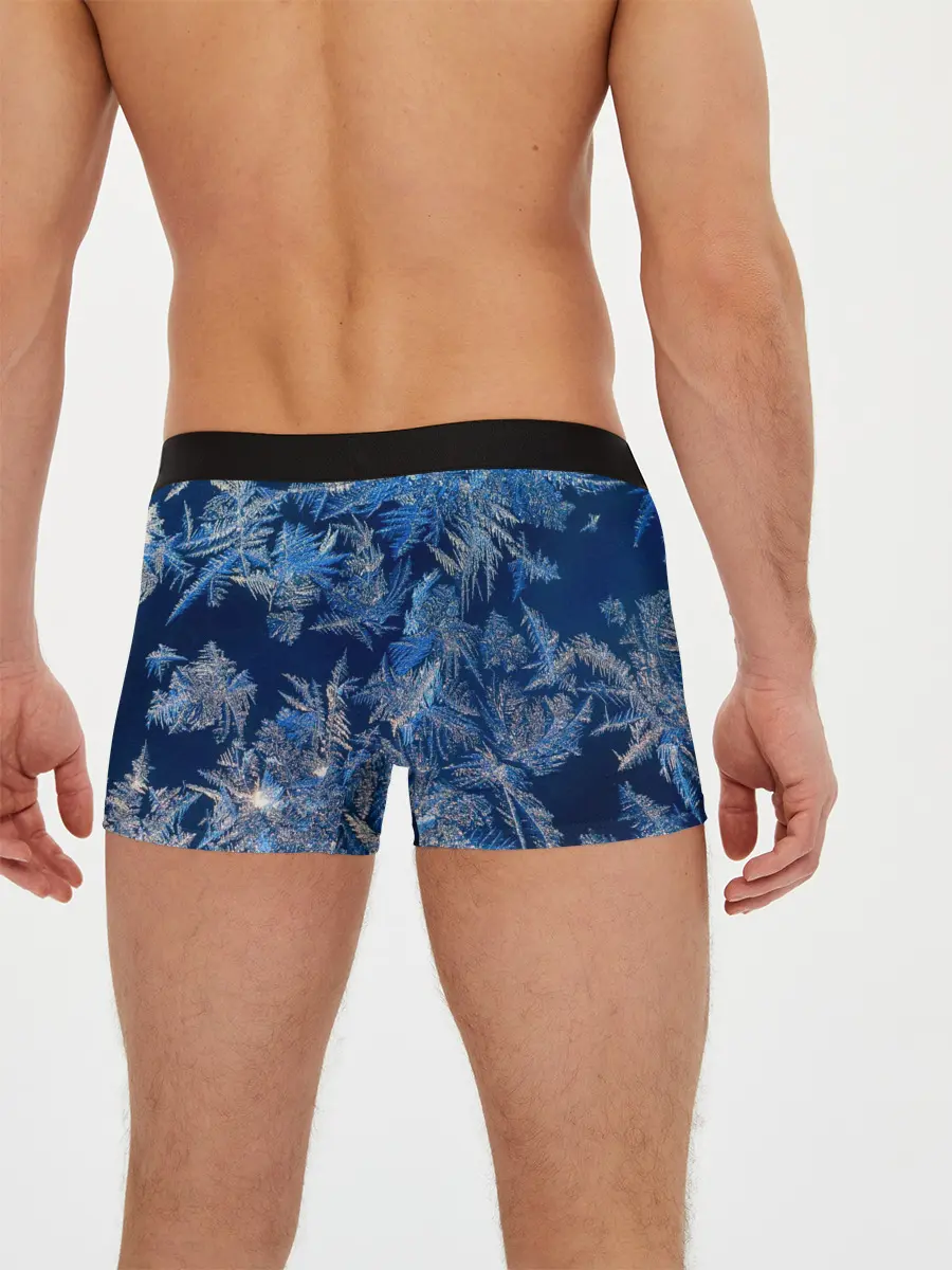 Мужские трусы боксеры / Снежинки макро snowflakes macro