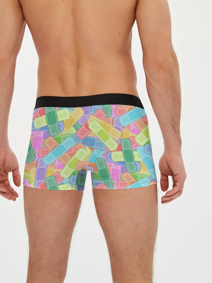 Мужские трусы боксеры / Цветные пластыри