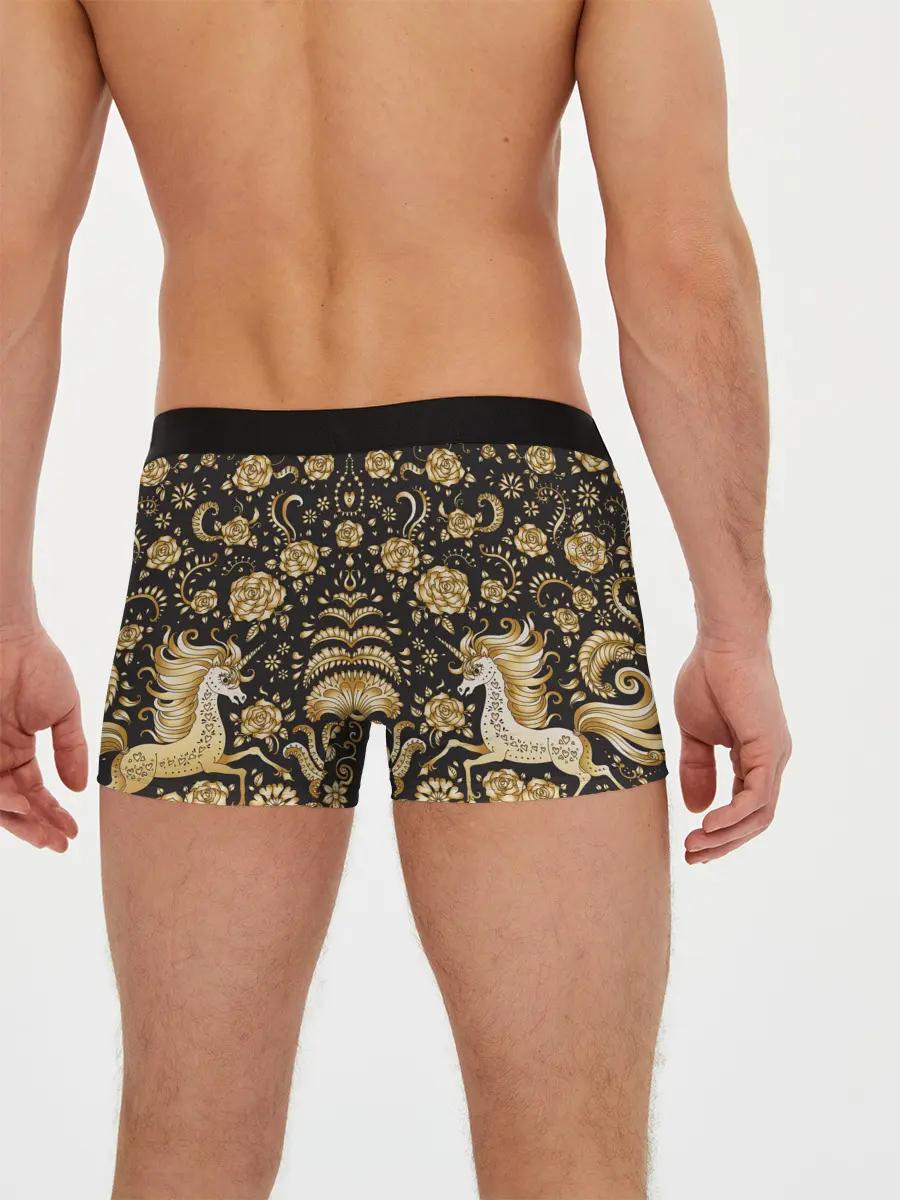 Мужские трусы боксеры / Gold & Black