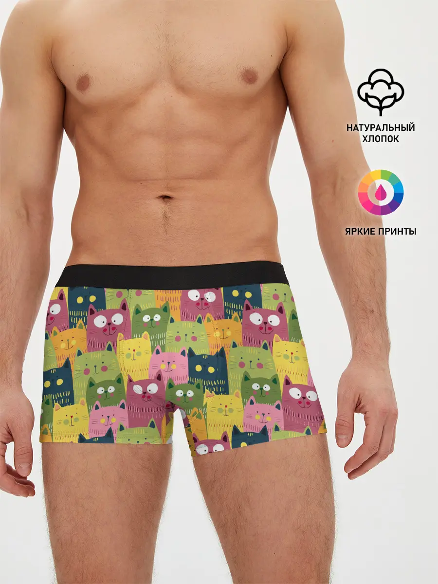 Мужские трусы боксеры / Коты