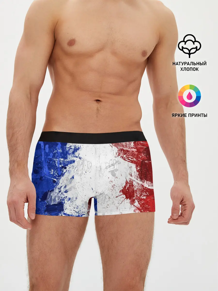Мужские трусы боксеры / BLUE WHITE & RED