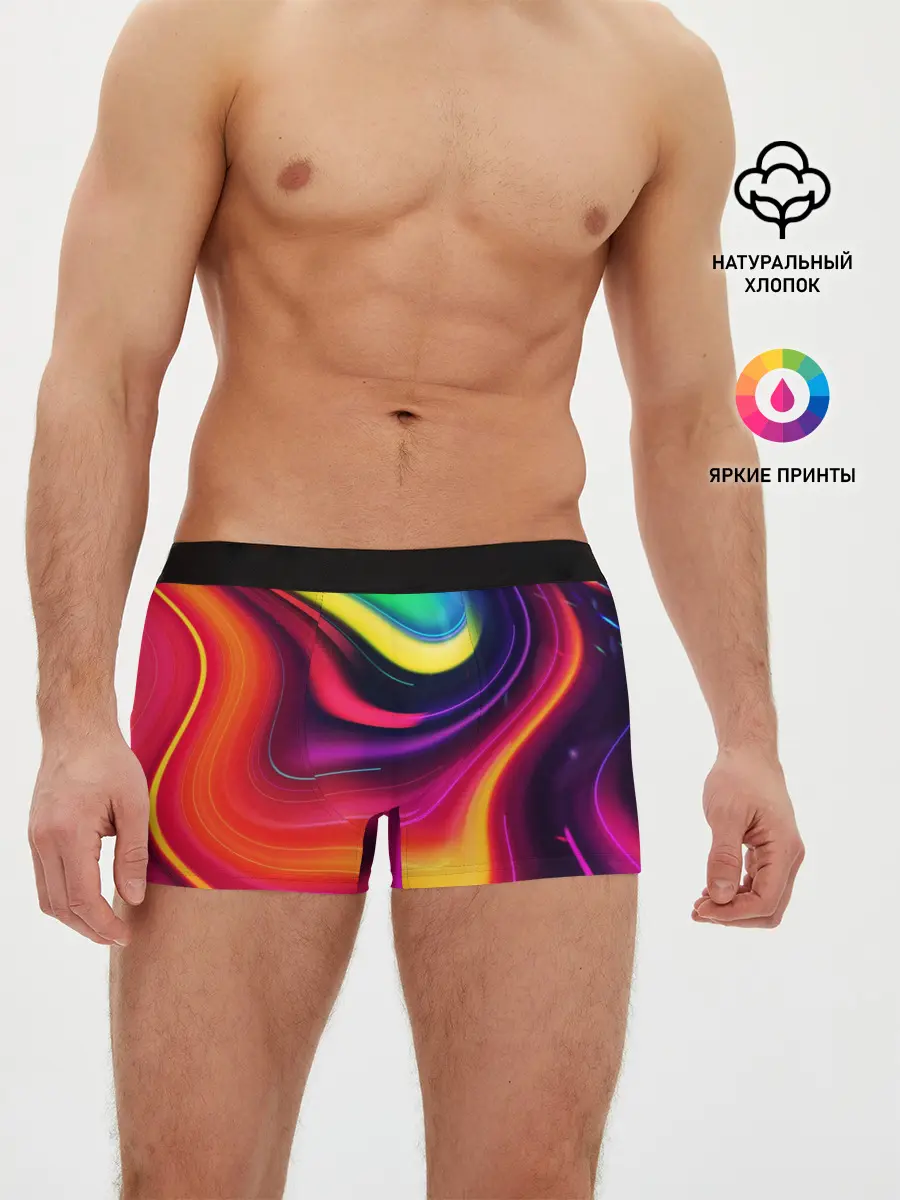 Мужские трусы боксеры / Неоновые пятна