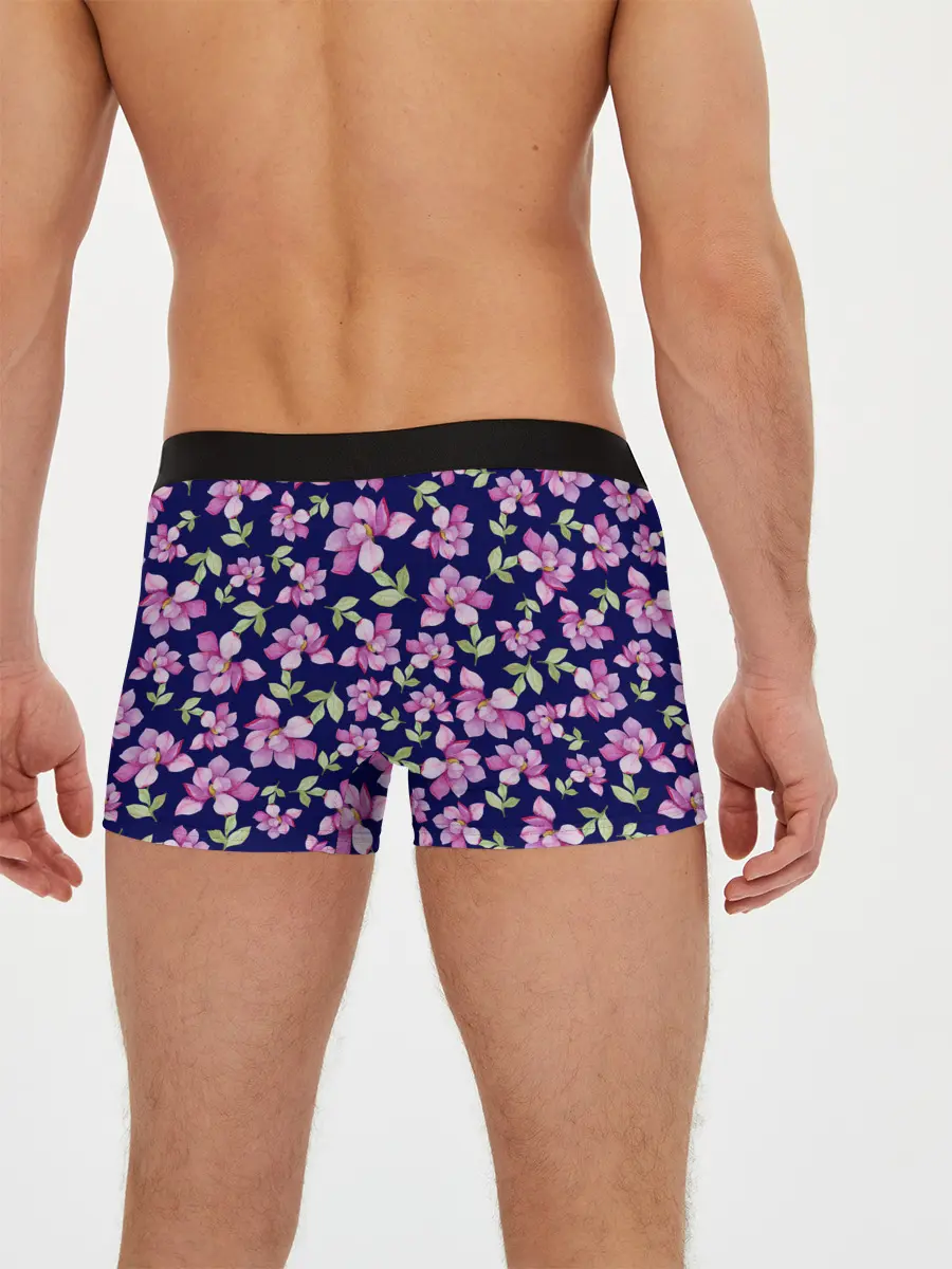 Мужские трусы боксеры / Акварельные цветы Магнолии