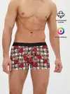 Мужские трусы боксеры / Розы в клеточку
