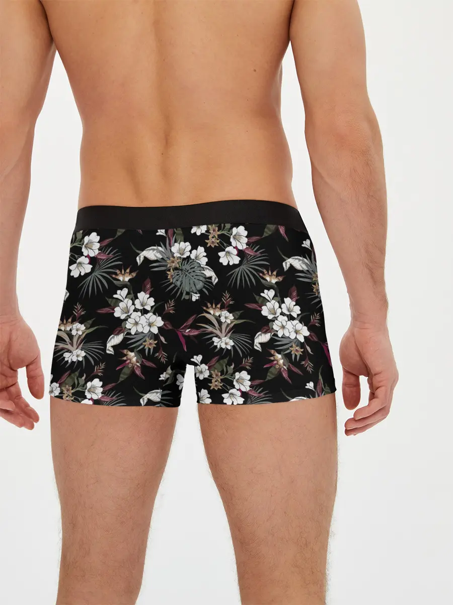 Мужские трусы боксеры / Белые цветы