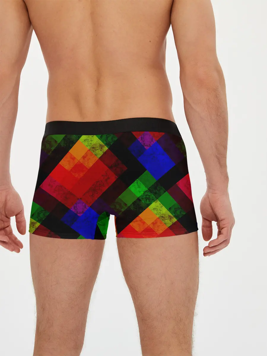 Мужские трусы боксеры / Яркий геометрический узор