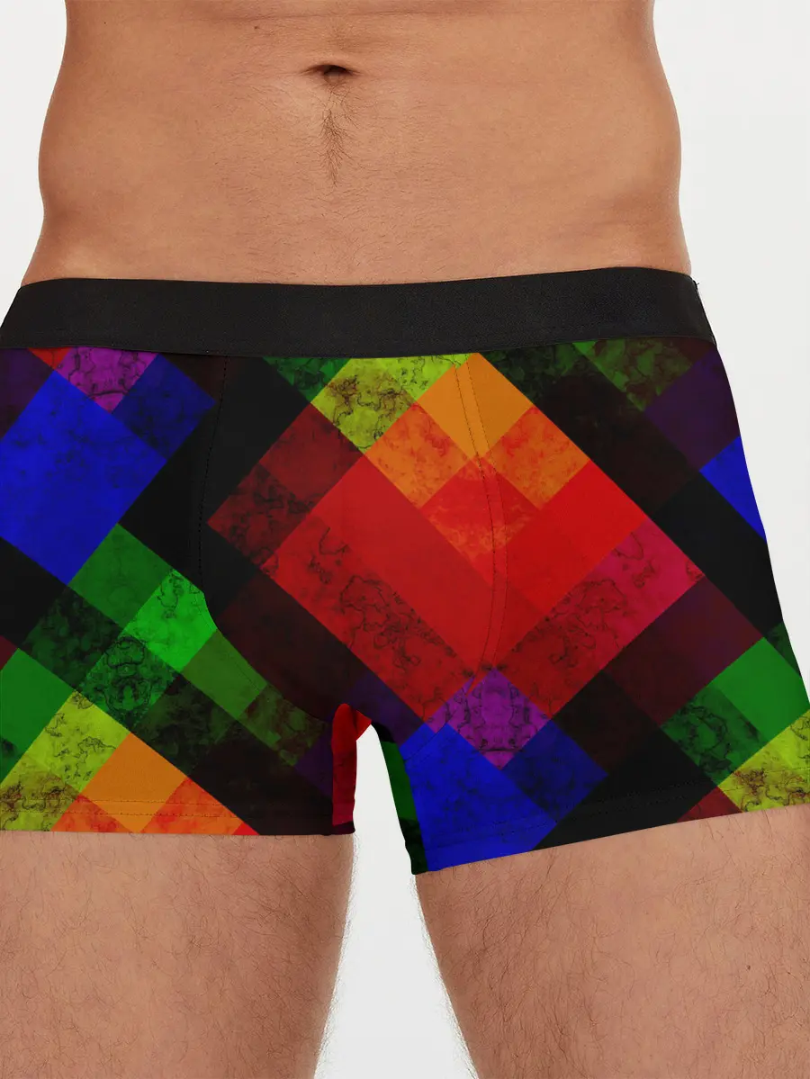 Мужские трусы боксеры / Яркий геометрический узор