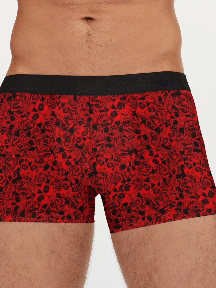 Мужские трусы боксеры / ЧЕРЕПА И РОЗЫ