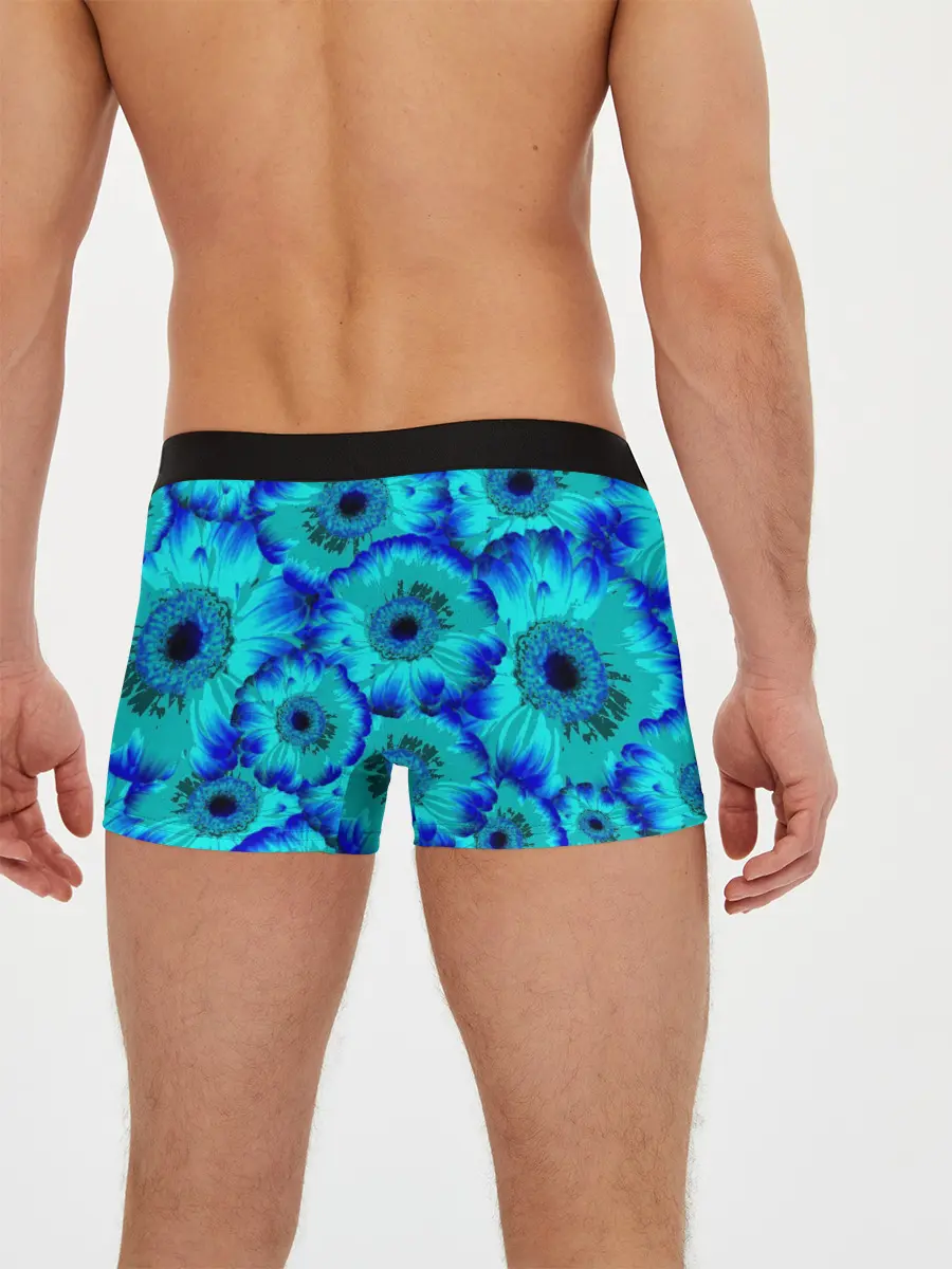 Мужские трусы боксеры / Голубые хризантемы