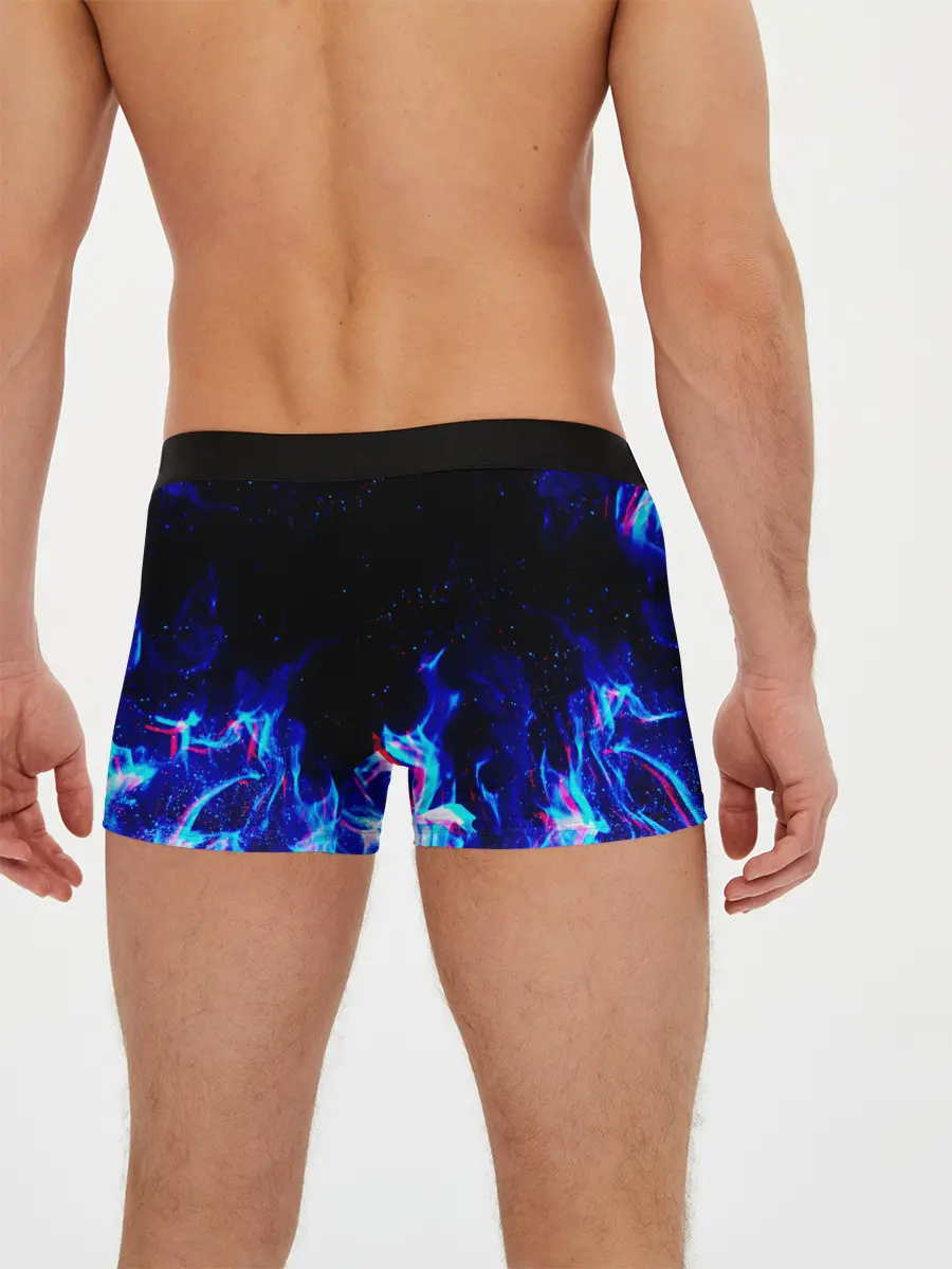 Мужские трусы боксеры / СИНИЙ ОГОНЬ ГЛИТЧ | BLUE FIRE GLITCH