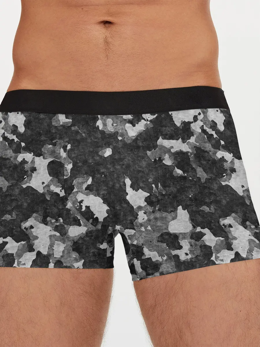 Мужские трусы боксеры / Gray Camouflage