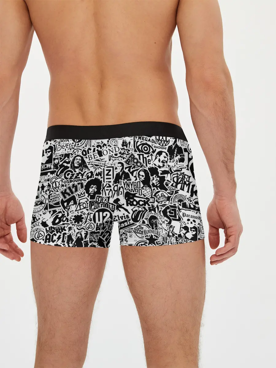 Мужские трусы боксеры / Rock Band Logos