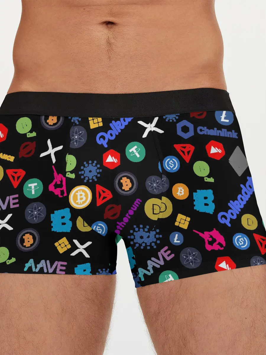 Мужские трусы боксеры / ЛОГОТИПЫ КРИПТОВАЛЮТ | CRYPTOCURRENCIES