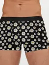 Мужские трусы боксеры / Ромашки на чёрном