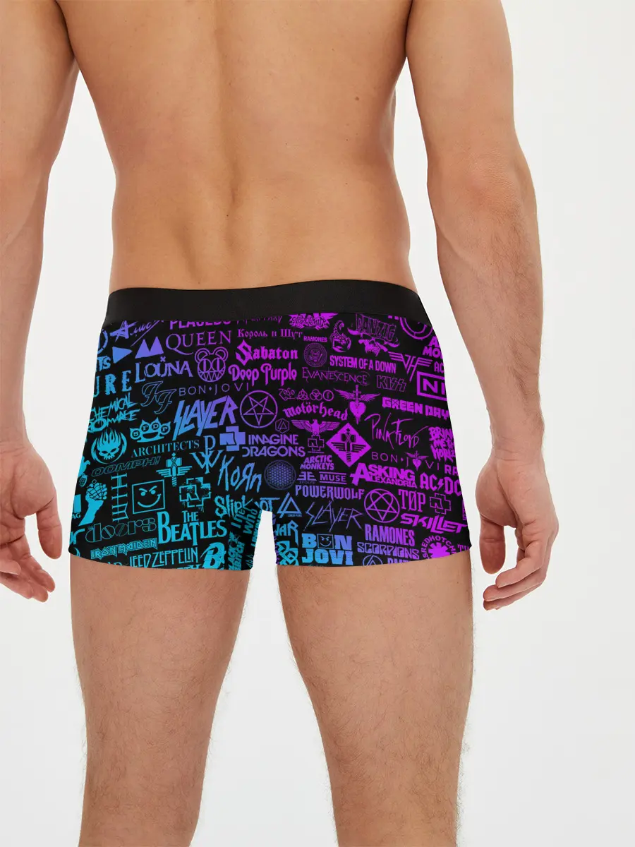 Мужские трусы боксеры / ЛОГОТИПЫ РОК ГРУПП