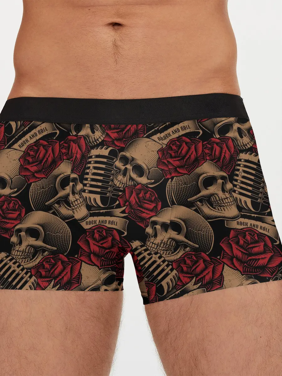 Мужские трусы боксеры / Черепа Рок-н-ролл