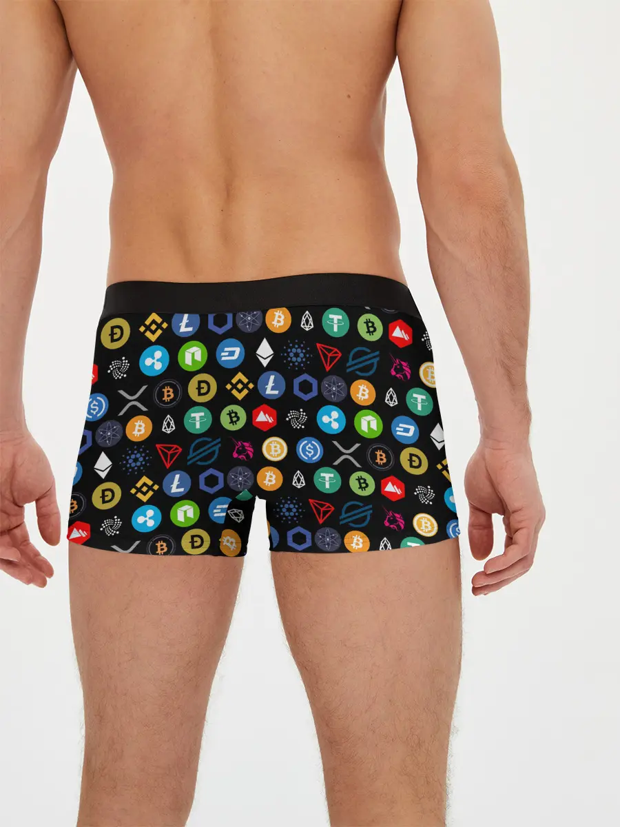 Мужские трусы боксеры / ЛОГОТИПЫ КРИПТОВАЛЮТ | CRYPTOCURRENCIES