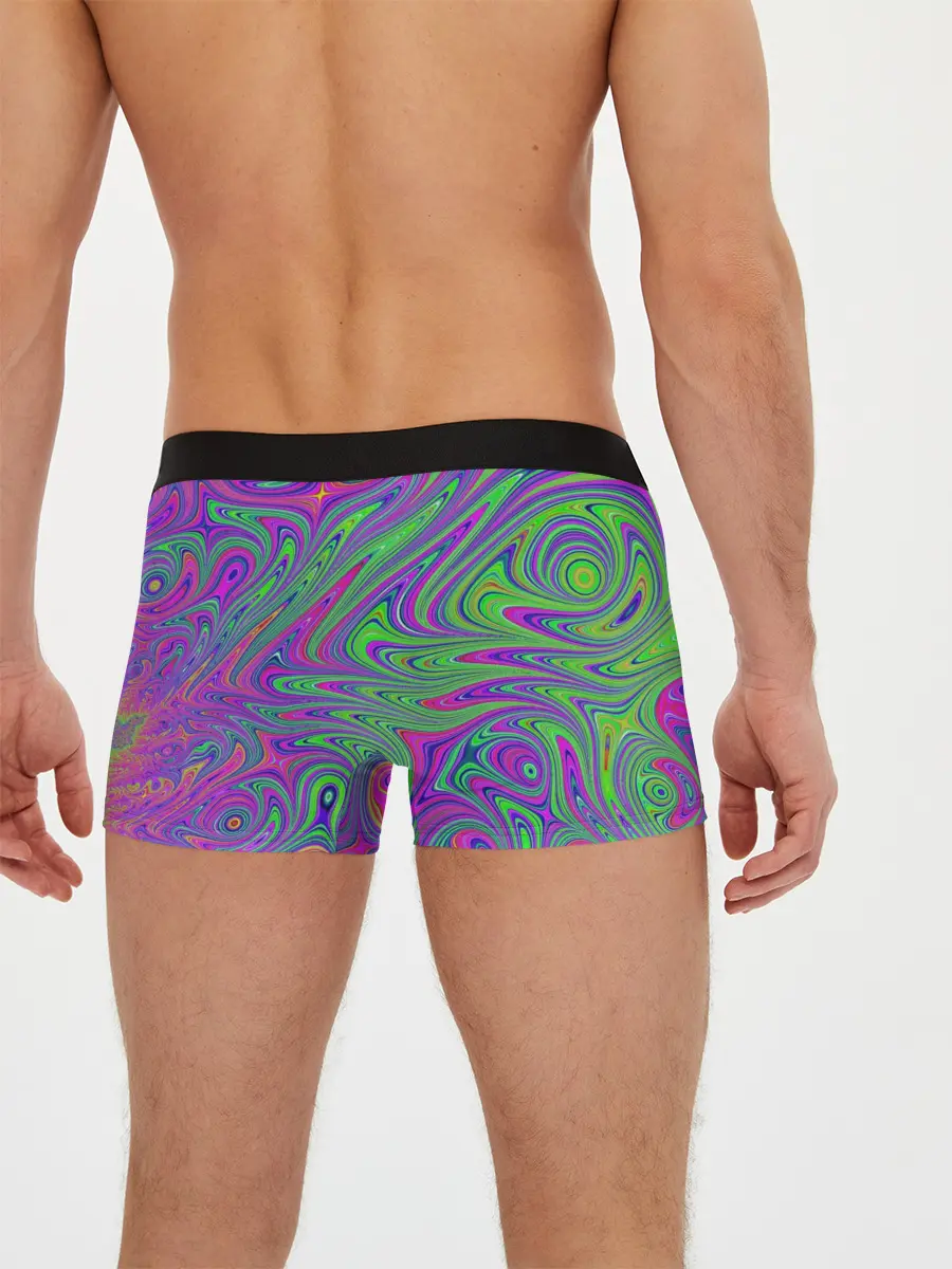 Мужские трусы боксеры / Неоновый абстрактный узор