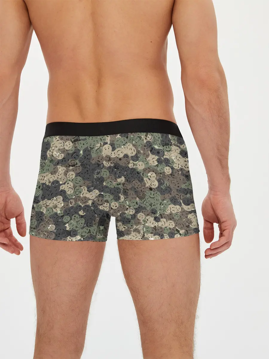 Мужские трусы боксеры / Эмодзи камуфляж