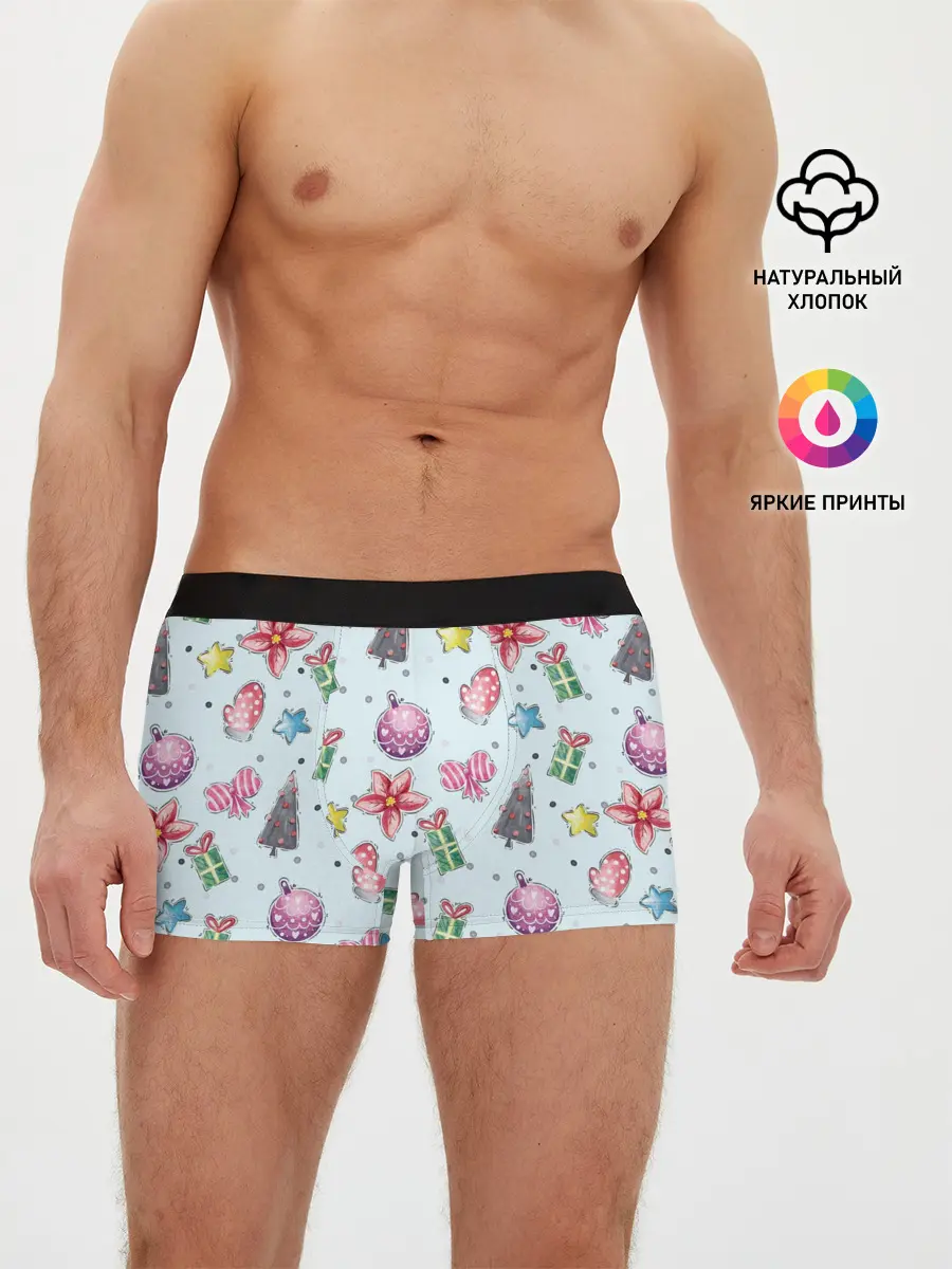 Мужские трусы боксеры / новогодние игрушки