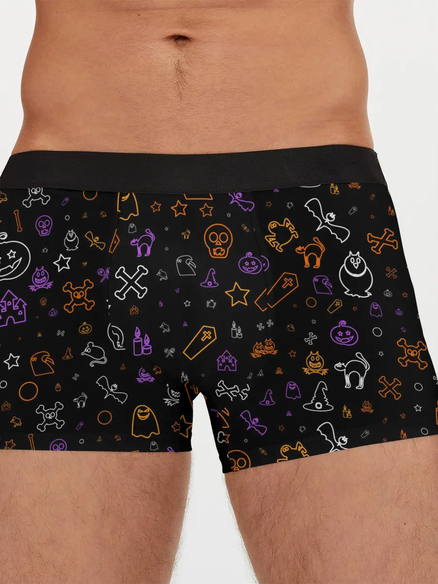 Мужские трусы боксеры / ХЕЛЛОУИН ПАТТЕРН НЕОН / HALLOWEEN NEON