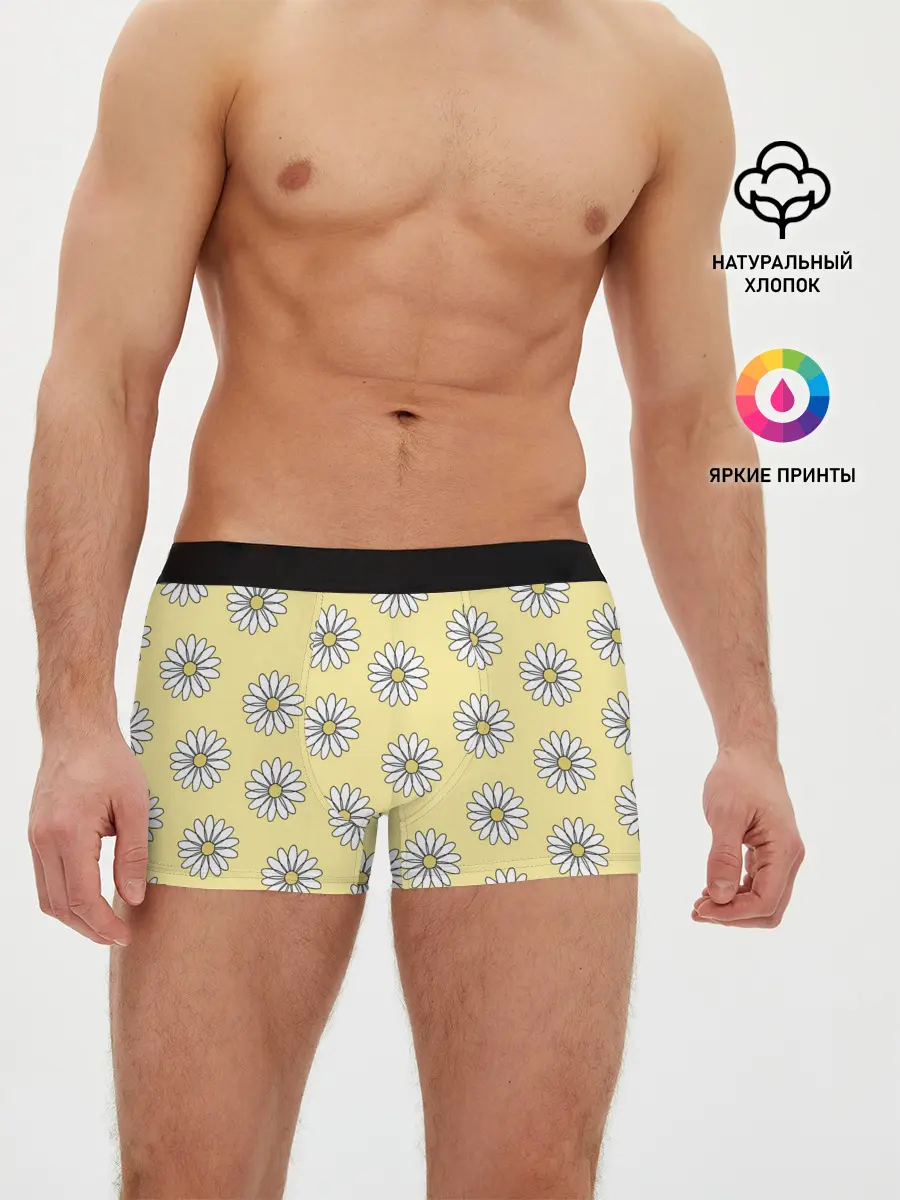 Мужские трусы боксеры / Ромашки | 2