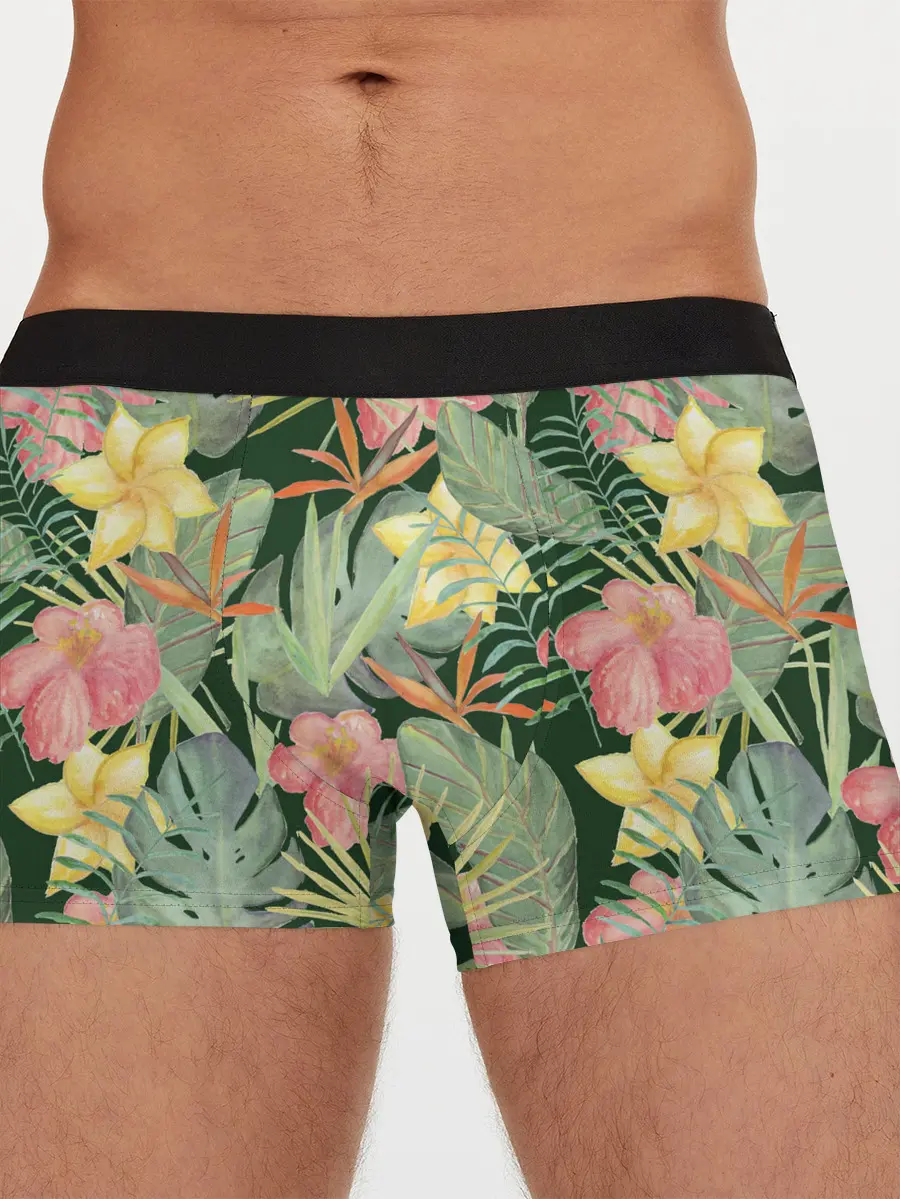 Мужские трусы боксеры / Тропические растения и цветы