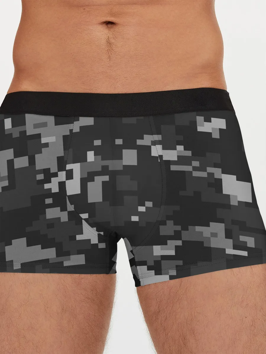 Мужские трусы боксеры / Пиксельный камуфляж
