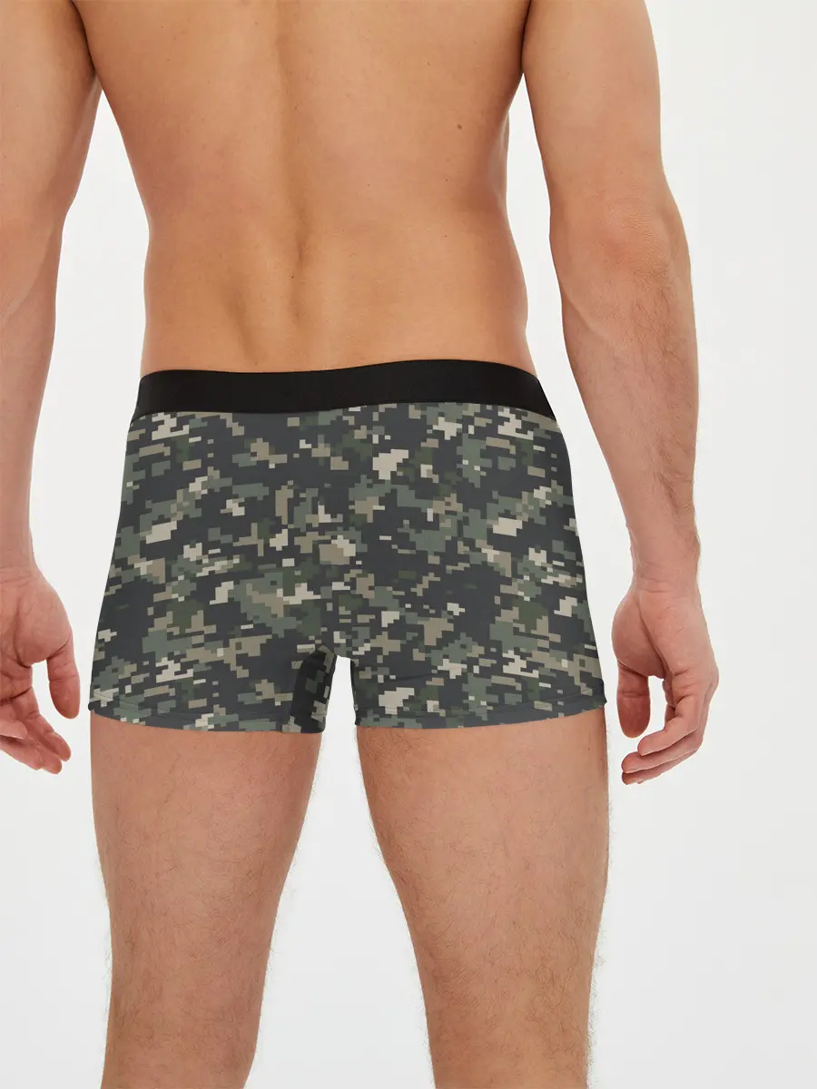 Мужские трусы боксеры / Пиксельный камуфляж