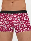 Мужские трусы боксеры / Бело-красный цветочный
