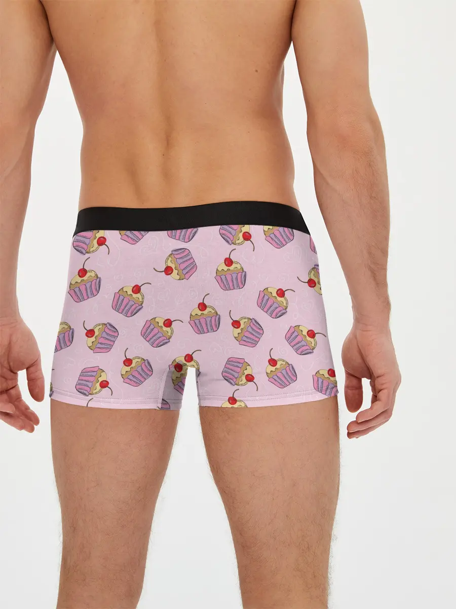 Мужские трусы боксеры / Капкейки на розовом
