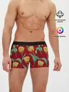 Мужские трусы боксеры / Тюльпаны на красном фоне