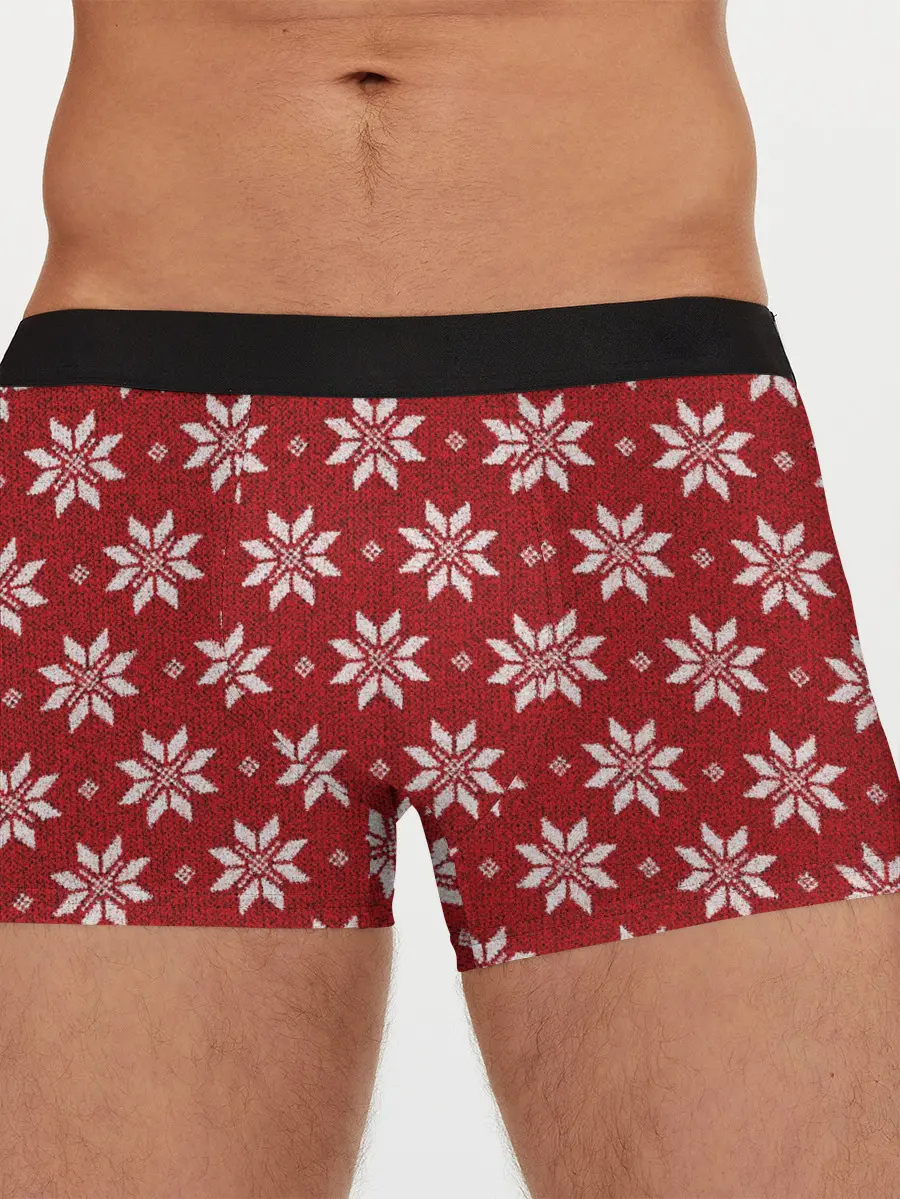 Мужские трусы боксеры / Снежный орнамент