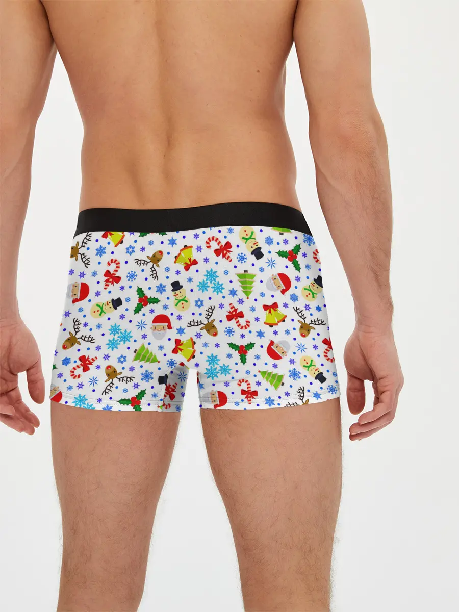 Мужские трусы боксеры / Новогодний - Рождественский узор