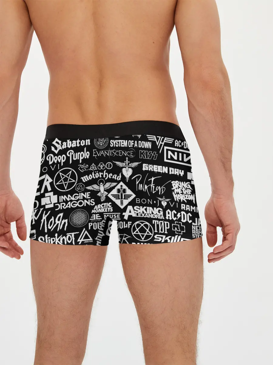 Мужские трусы боксеры / ЛОГОТИПЫ РОК ГРУПП