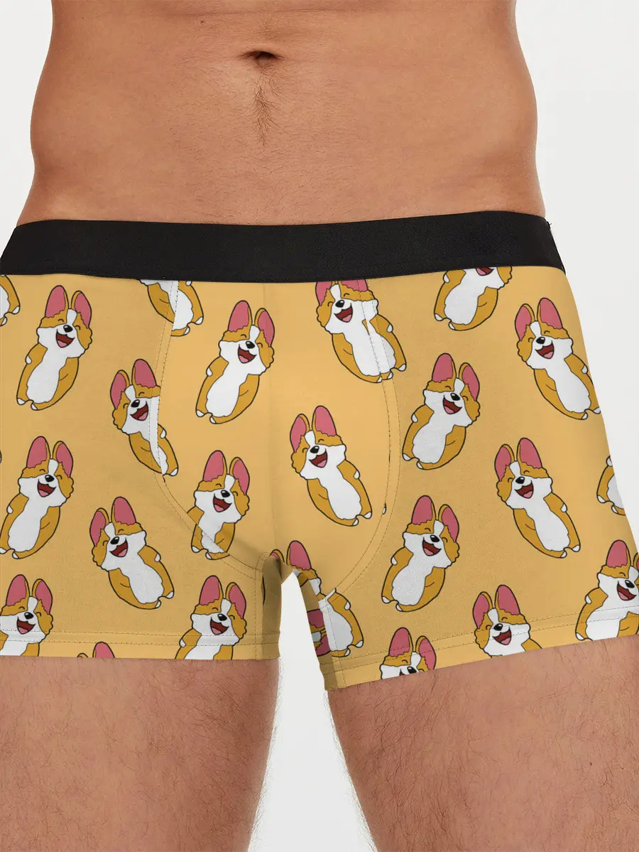 Мужские трусы боксеры / Радость Корги паттерн