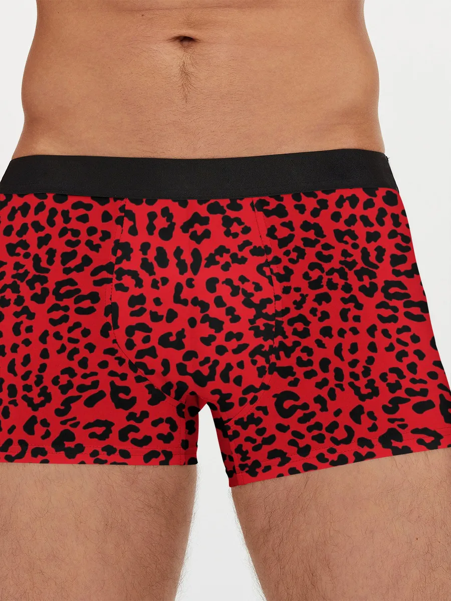 Мужские трусы боксеры / Леопард Красный