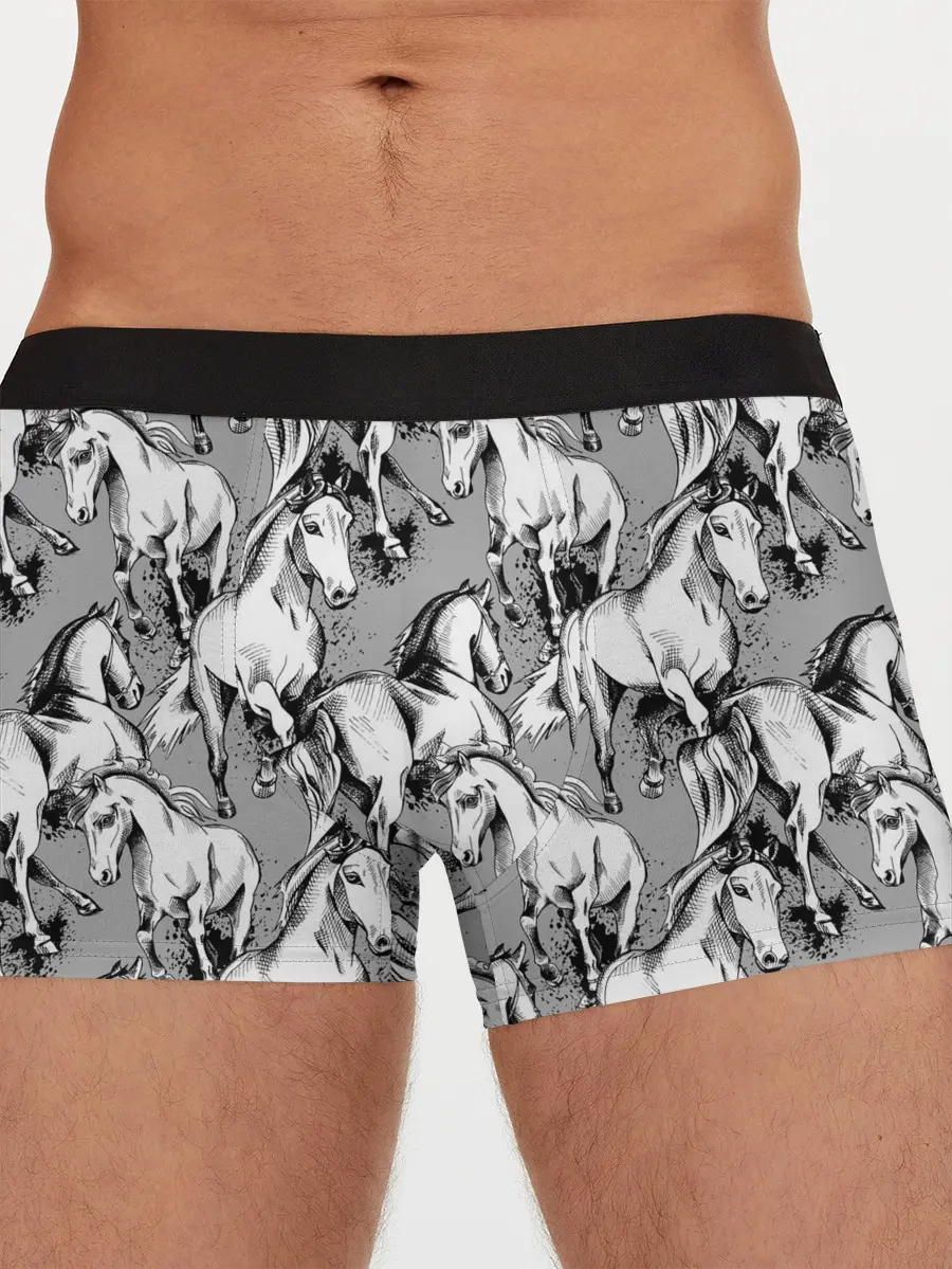 Мужские трусы боксеры / Белые лошади